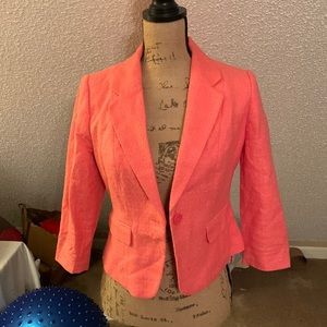 Tweed like material 3/4 sleeve blazer